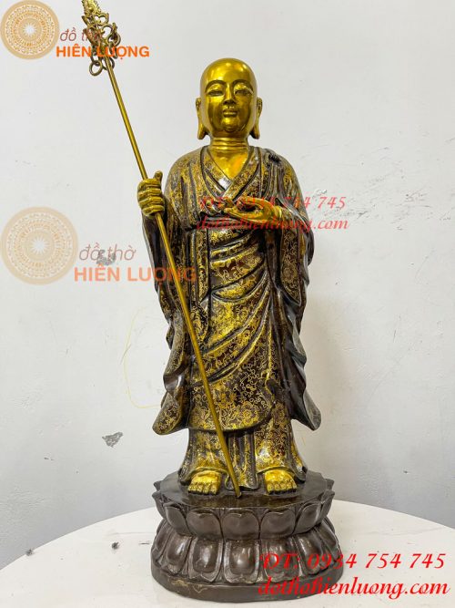 Tượng Địa Tạng Mục Kiền Liên Bằng Đồng Cao 60cm