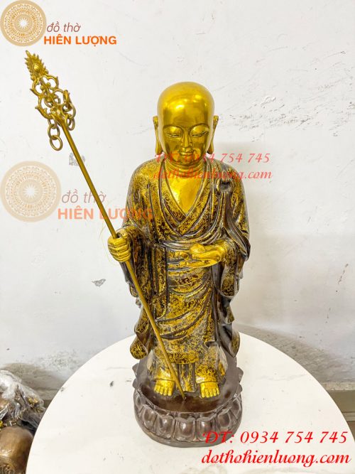 Tượng Địa Tạng Mục Kiền Liên Bằng Đồng Cao 60cm