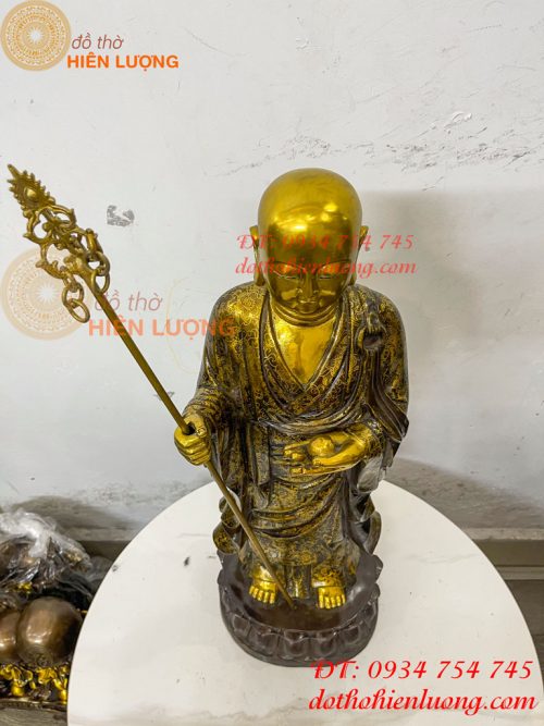 Tượng Địa Tạng Mục Kiền Liên Bằng Đồng Cao 60cm