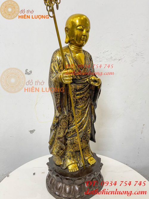 Tượng Địa Tạng Mục Kiền Liên Bằng Đồng Cao 60cm