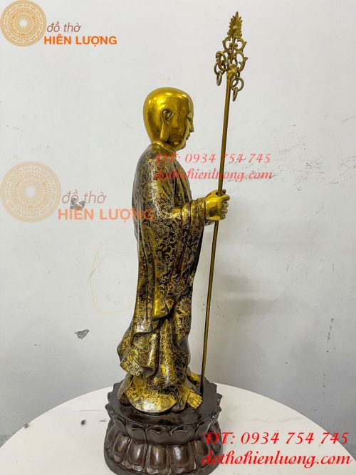 Tượng Địa Tạng Mục Kiền Liên Bằng Đồng Cao 60cm