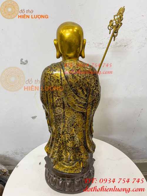 Tượng Địa Tạng Mục Kiền Liên Bằng Đồng Cao 60cm