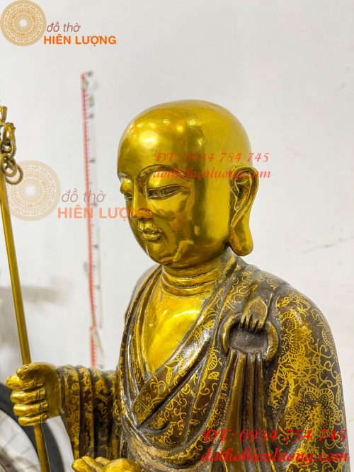 Tượng Địa Tạng Mục Kiền Liên Bằng Đồng Cao 60cm