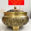 Lư Xông Trầm Hoa Sen Cỡ Đại Bằng Đồng ĐK 18cm