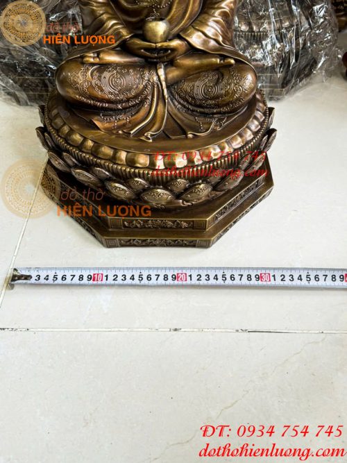 Tượng Thích Ca Ngồi Bệ Bát Giác Bằng Đồng Hun Cao 50cm
