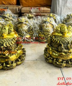 Tượng Thiềm Thừ Túi Tiền Bằng Đồng Cao 22cm