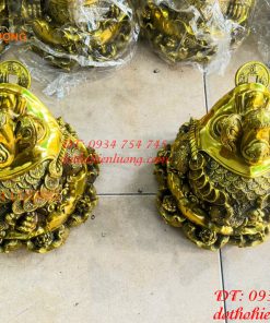 Tượng Thiềm Thừ Túi Tiền Bằng Đồng Cao 22cm