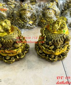 Tượng Thiềm Thừ Túi Tiền Bằng Đồng Cao 22cm