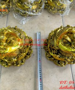 Tượng Thiềm Thừ Túi Tiền Bằng Đồng Cao 22cm