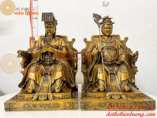 Tượng Ngọc Hoàng Và Vương Mẫu Bằng Đồng Cao 30cm