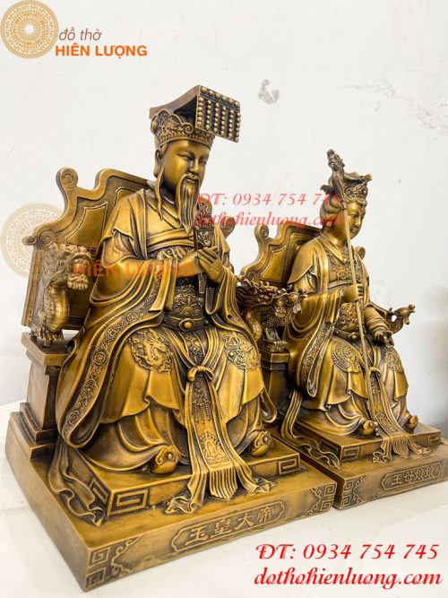 Tượng Ngọc Hoàng Và Vương Mẫu Bằng Đồng Cao 30cm