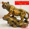 Tượng Hổ Đứng Vách Đá Bằng Đồng Hun Dài 22cm