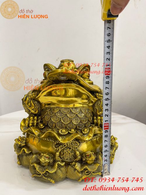 Tượng Cóc Thiềm Thừ Túi Tiền Bằng Đồng Cao 22cm
