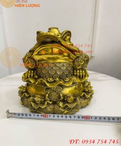 Tượng Cóc Thiềm Thừ Túi Tiền Bằng Đồng Cao 22cm