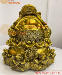 Tượng Cóc Thiềm Thừ Túi Tiền Bằng Đồng Cao 22cm