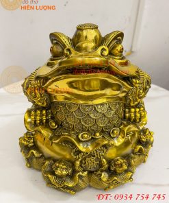 Tượng Cóc Thiềm Thừ Túi Tiền Bằng Đồng Cao 22cm