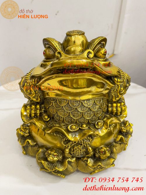 Tượng Cóc Thiềm Thừ Túi Tiền Bằng Đồng Cao 22cm