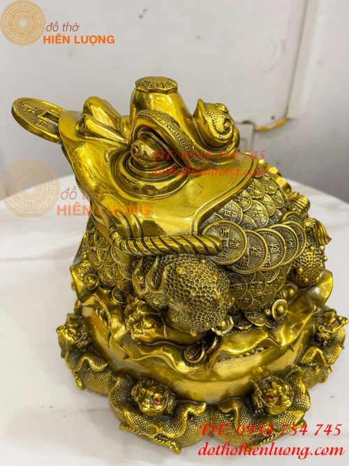 Tượng Cóc Thiềm Thừ Túi Tiền Bằng Đồng Cao 22cm