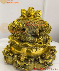 Tượng Cóc Thiềm Thừ Túi Tiền Bằng Đồng Cao 22cm