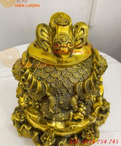 Tượng Cóc Thiềm Thừ Túi Tiền Bằng Đồng Cao 22cm