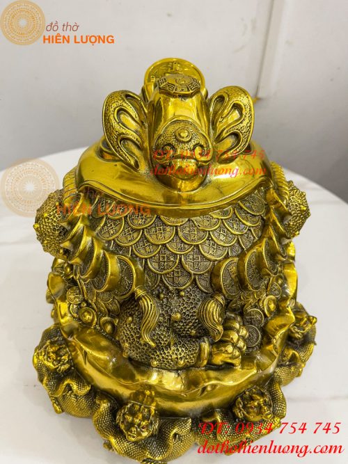 Tượng Cóc Thiềm Thừ Túi Tiền Bằng Đồng Cao 22cm