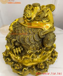 Tượng Cóc Thiềm Thừ Túi Tiền Bằng Đồng Cao 22cm