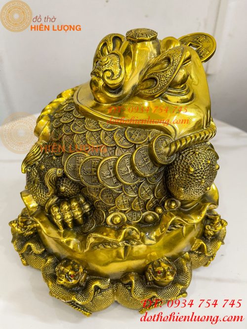 Tượng Cóc Thiềm Thừ Túi Tiền Bằng Đồng Cao 22cm