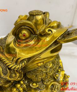 Tượng Cóc Thiềm Thừ Túi Tiền Bằng Đồng Cao 22cm