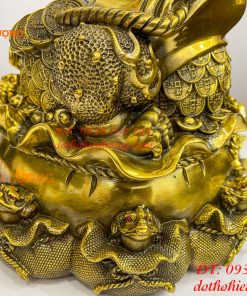 Tượng Cóc Thiềm Thừ Túi Tiền Bằng Đồng Cao 22cm