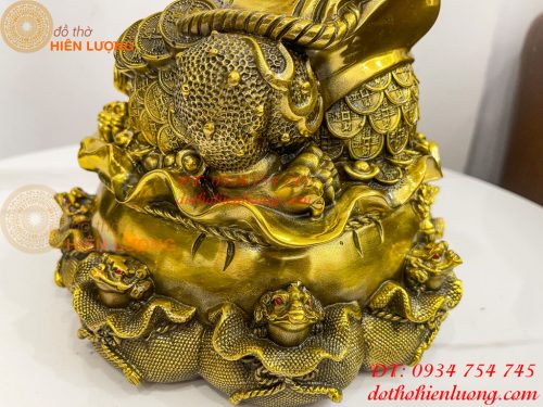 Tượng Cóc Thiềm Thừ Túi Tiền Bằng Đồng Cao 22cm