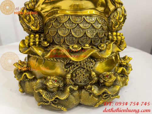 Tượng Cóc Thiềm Thừ Túi Tiền Bằng Đồng Cao 22cm