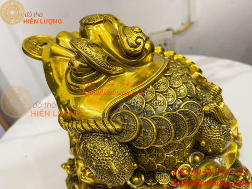 Tượng Cóc Thiềm Thừ Túi Tiền Bằng Đồng Cao 22cm