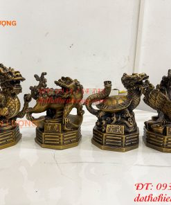 Bộ Tứ Linh Bằng Đồng Phong Thủy Cao 15cm