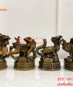 Bộ Tứ Linh Bằng Đồng Phong Thủy Cao 15cm