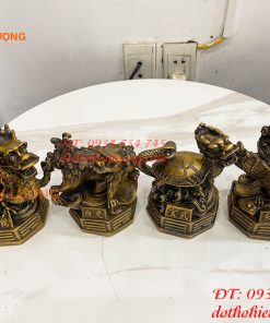 Bộ Tứ Linh Bằng Đồng Phong Thủy Cao 15cm