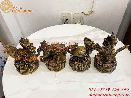 Bộ Tứ Linh Bằng Đồng Phong Thủy Cao 15cm