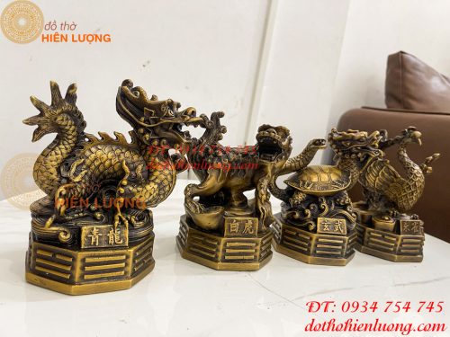 Bộ Tứ Linh Bằng Đồng Phong Thủy Cao 15cm