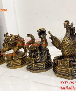 Bộ Tứ Linh Bằng Đồng Phong Thủy Cao 15cm