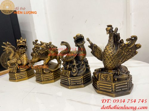 Bộ Tứ Linh Bằng Đồng Phong Thủy Cao 15cm