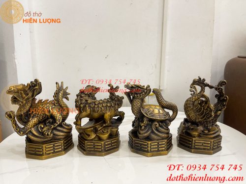Bộ Tứ Linh Bằng Đồng Phong Thủy Cao 15cm