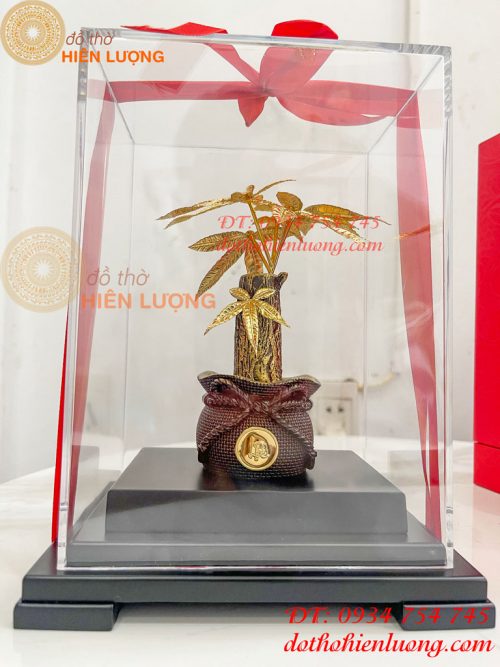 Cây Kim Ngân Mạ Vàng 24K Cao Cấp Cao 22cm