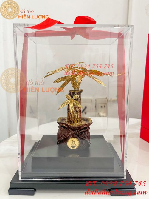 Cây Kim Ngân Mạ Vàng 24K Cao Cấp Cao 22cm