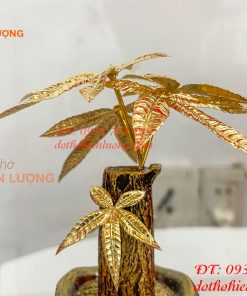 Cây Kim Ngân Mạ Vàng 24K Cao Cấp Cao 22cm
