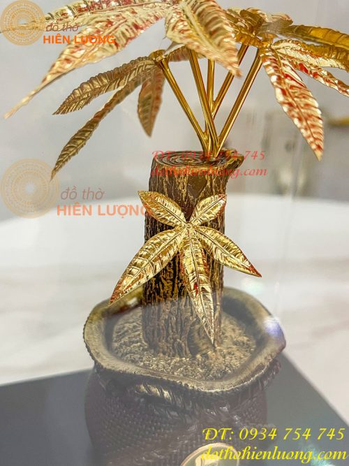 Cây Kim Ngân Mạ Vàng 24K Cao Cấp Cao 22cm