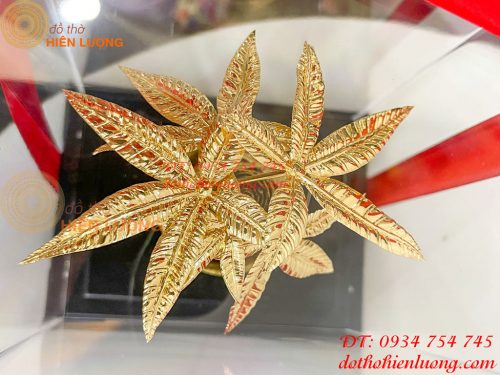 Cây Kim Ngân Mạ Vàng 24K Cao Cấp Cao 22cm