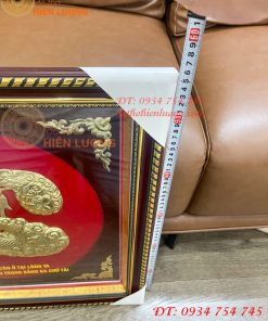 Tranh Chữ Tâm Rồng 60x60cm Bằng Đồng Treo Tường