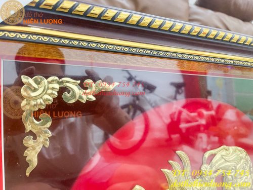 Tranh Chữ Tâm Rồng 60x60cm Bằng Đồng Treo Tường