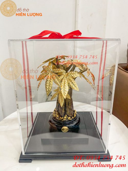 Cây Kim Ngân Mạ Vàng 24K Cao 37cm Cỡ To