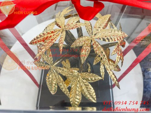 Cây Kim Ngân Mạ Vàng 24K Cao 37cm Cỡ To