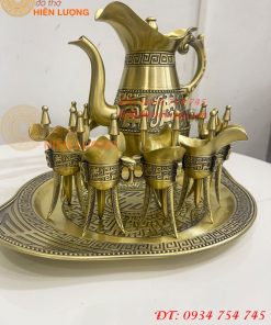 Bộ Ấm Chén Rượu 3 Chân Tần Thủy Hoàng Bằng Đồng